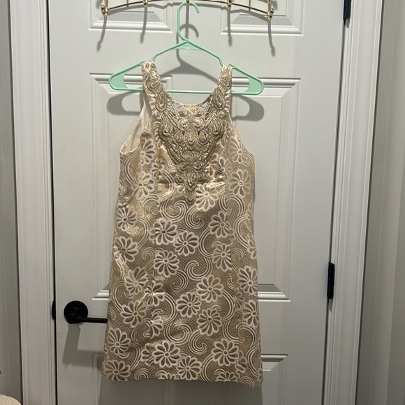 NWT! Lilly Pulitzer Metallic Jacquard Shift Dress-Size 8! - Picture 5 of 9